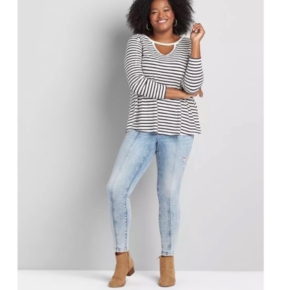 LANE BRYANT 18 NWT High-Rise 3-Button Jegging Light Wash Womens Skinny Jeans - Picture 15 of 15